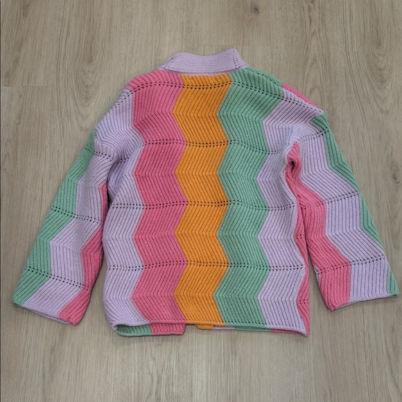 Grace and Emma XS Pastel Chevron Knit Button-Up Cardigan - Picture 7 of 7